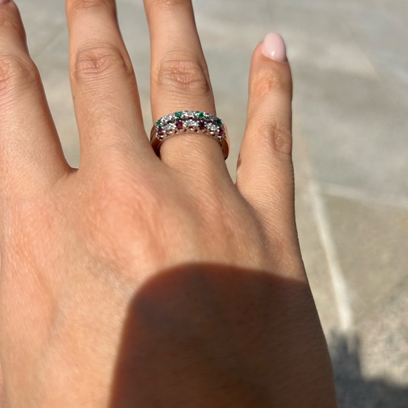 Stackable emerald and ruby ring - Picture 3 of 6